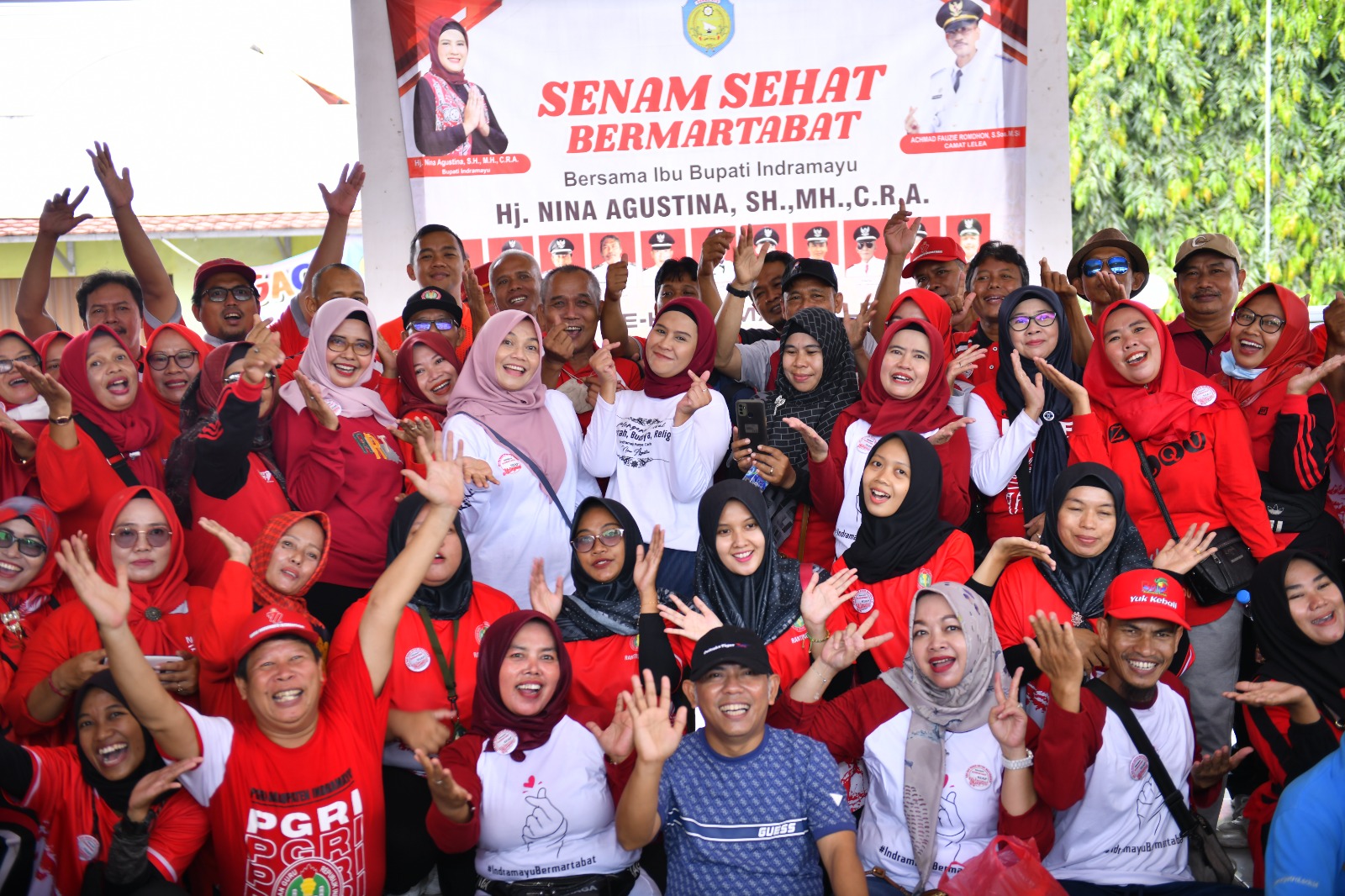 Forkopimda Indramayu Gelar Senam Sehat Bermartabat di Desa Tugu, Kecamatan Lelea